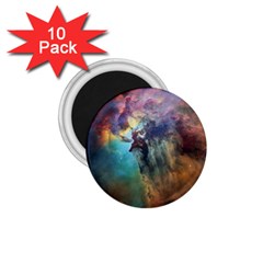 Lagoon Nebula Interstellar Cloud Pastel Pink, Turquoise And Yellow Stars 1 75  Magnets (10 Pack)  by genx