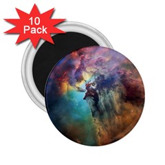 Lagoon Nebula Interstellar Cloud Pastel Pink, Turquoise And Yellow Stars 2 25  Magnets (10 Pack)  by genx