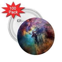 Lagoon Nebula Interstellar Cloud Pastel Pink, Turquoise And Yellow Stars 2 25  Buttons (100 Pack)  by genx