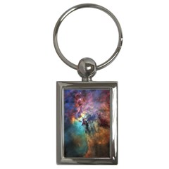 Lagoon Nebula Interstellar Cloud Pastel Pink, Turquoise And Yellow Stars Key Chains (rectangle)  by genx