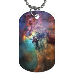 Lagoon Nebula Interstellar Cloud Pastel Pink, Turquoise And Yellow Stars Dog Tag (two Sides) by genx