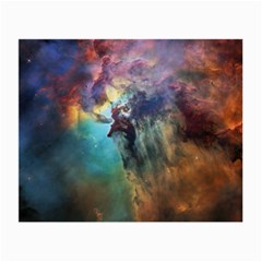 Lagoon Nebula Interstellar Cloud Pastel Pink, Turquoise And Yellow Stars Small Glasses Cloth by genx