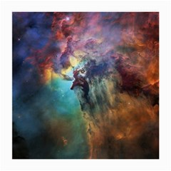 Lagoon Nebula Interstellar Cloud Pastel Pink, Turquoise And Yellow Stars Medium Glasses Cloth