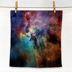 Lagoon Nebula Interstellar Cloud Pastel Pink, Turquoise And Yellow Stars Face Towel by genx