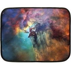 Lagoon Nebula Interstellar Cloud Pastel Pink, Turquoise And Yellow Stars Fleece Blanket (mini) by genx