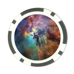 Lagoon Nebula Interstellar Cloud Pastel Pink, Turquoise And Yellow Stars Poker Chip Card Guard (10 Pack) by genx