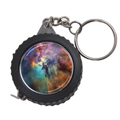 Lagoon Nebula Interstellar Cloud Pastel Pink, Turquoise And Yellow Stars Measuring Tape by genx