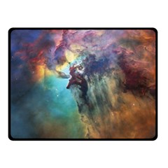 Lagoon Nebula Interstellar Cloud Pastel Pink, Turquoise And Yellow Stars Fleece Blanket (small) by genx