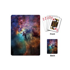 Lagoon Nebula Interstellar Cloud Pastel Pink, Turquoise And Yellow Stars Playing Cards (mini)