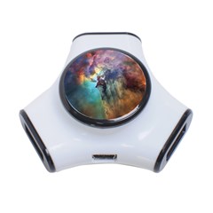 Lagoon Nebula Interstellar Cloud Pastel Pink, Turquoise And Yellow Stars 3-port Usb Hub by genx