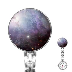 Orion Nebula Pastel Violet Purple Turquoise Blue Star Formation Stainless Steel Nurses Watch by genx