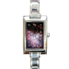 Eagle Nebula Wine Pink And Purple Pastel Stars Astronomy Rectangle Italian Charm Watch