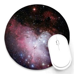 Eagle Nebula Wine Pink And Purple Pastel Stars Astronomy Round Mousepads by genx