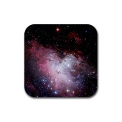 Eagle Nebula Wine Pink And Purple Pastel Stars Astronomy Rubber Square Coaster (4 Pack) 