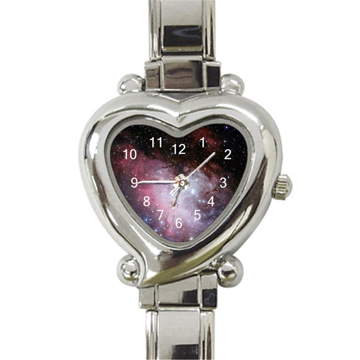 Eagle Nebula Wine Pink and Purple pastel Stars Astronomy Heart Italian Charm Watch