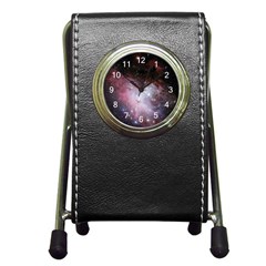 Eagle Nebula Wine Pink And Purple Pastel Stars Astronomy Pen Holder Desk Clock