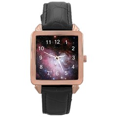 Eagle Nebula Wine Pink And Purple Pastel Stars Astronomy Rose Gold Leather Watch 