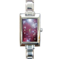 Christmas Tree Cluster Red Stars Nebula Constellation Astronomy Rectangle Italian Charm Watch by genx