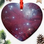 Christmas Tree cluster red stars nebula constellation Astronomy Ornament (Heart) Front