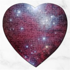 Christmas Tree Cluster Red Stars Nebula Constellation Astronomy Jigsaw Puzzle (heart)