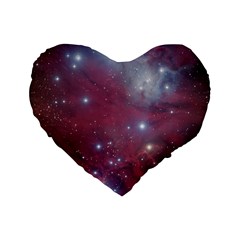 Christmas Tree Cluster Red Stars Nebula Constellation Astronomy Standard 16  Premium Flano Heart Shape Cushions