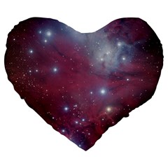 Christmas Tree Cluster Red Stars Nebula Constellation Astronomy Large 19  Premium Flano Heart Shape Cushions