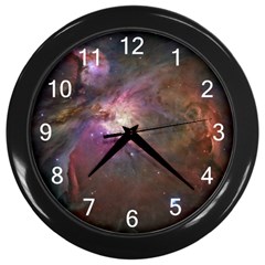 Orion Nebula Star Formation Orange Pink Brown Pastel Constellation Astronomy Wall Clock (black) by genx