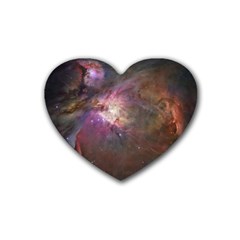 Orion Nebula Star Formation Orange Pink Brown Pastel Constellation Astronomy Heart Coaster (4 Pack)  by genx