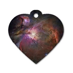 Orion Nebula Star Formation Orange Pink Brown Pastel Constellation Astronomy Dog Tag Heart (one Side) by genx