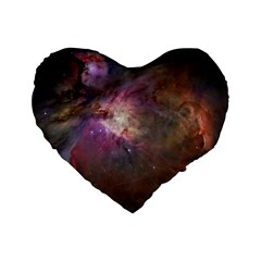 Orion Nebula Star Formation Orange Pink Brown Pastel Constellation Astronomy Standard 16  Premium Heart Shape Cushions by genx