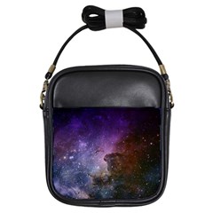 Carina Nebula Ngc 3372 The Grand Nebula Pink Purple And Blue With Shiny Stars Astronomy Girls Sling Bag by genx