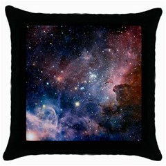 Carina Nebula Ngc 3372 The Grand Nebula Pink Purple And Blue With Shiny Stars Astronomy Throw Pillow Case (black) by genx