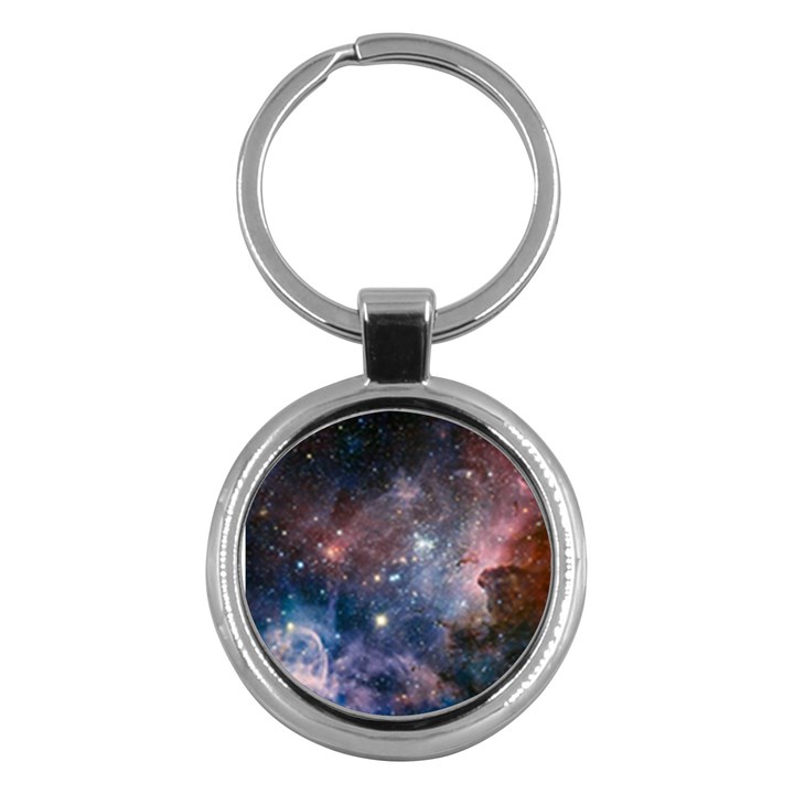 Carina Nebula NGC 3372 the Grand Nebula Pink Purple and Blue with shiny stars Astronomy Key Chains (Round) 