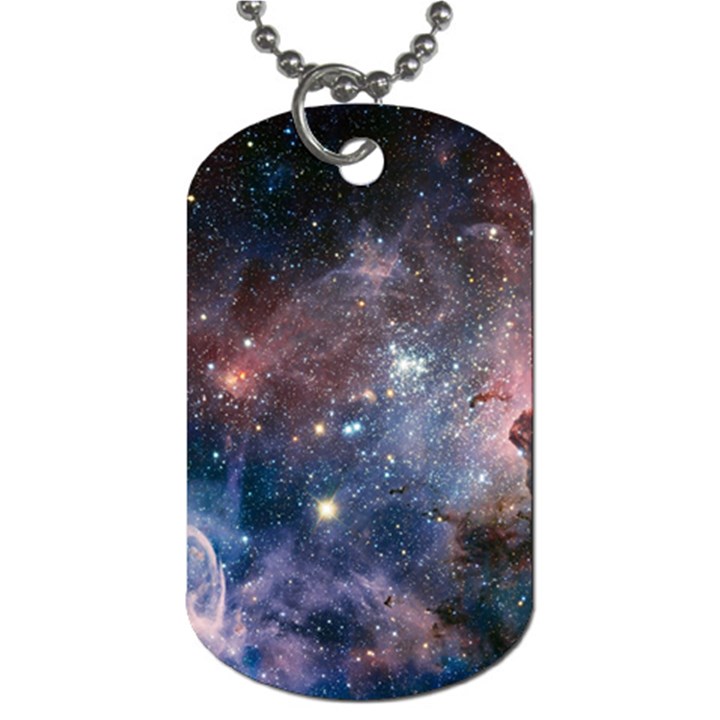 Carina Nebula NGC 3372 the Grand Nebula Pink Purple and Blue with shiny stars Astronomy Dog Tag (Two Sides)