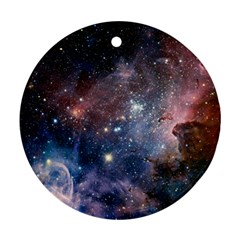 Carina Nebula Ngc 3372 The Grand Nebula Pink Purple And Blue With Shiny Stars Astronomy Round Ornament (two Sides)