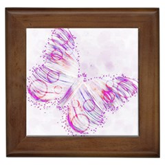 Colorful Butterfly Purple Framed Tiles by Mariart