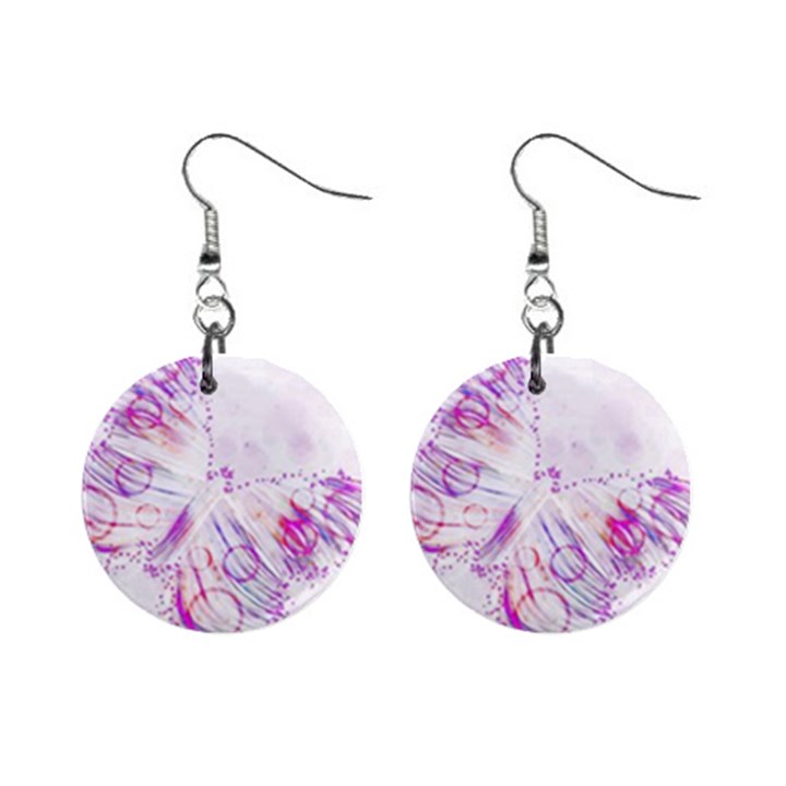 Colorful Butterfly Purple Mini Button Earrings