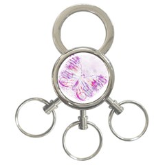 Colorful Butterfly Purple 3-ring Key Chains by Mariart