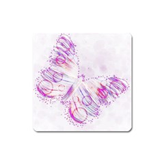 Colorful Butterfly Purple Square Magnet by Mariart