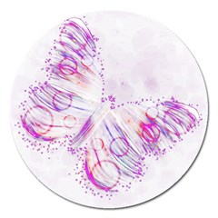 Colorful Butterfly Purple Magnet 5  (round)