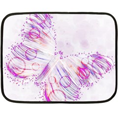 Colorful Butterfly Purple Double Sided Fleece Blanket (mini)  by Mariart