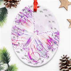 Colorful Butterfly Purple Oval Filigree Ornament (two Sides) by Mariart