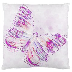 Colorful Butterfly Purple Large Flano Cushion Case (two Sides) by Mariart