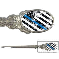 Usa Flag The Thin Blue Line I Back The Blue Usa Flag Grunge On White Background Letter Opener by snek