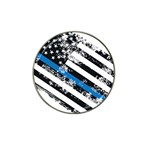 USA Flag The thin blue line I back the blue USA Flag Grunge on white background Hat Clip Ball Marker (4 pack) Front