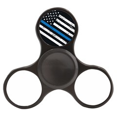 Usa Flag The Thin Blue Line I Back The Blue Usa Flag Grunge On Black Background Finger Spinner