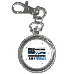 I Back The Blue The Thin Blue Line With Grunge Us Flag Key Chain Watches by snek