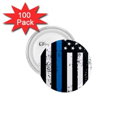 I Back The Blue The Thin Blue Line With Grunge Us Flag 1 75  Buttons (100 Pack)  by snek