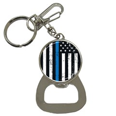 I Back The Blue The Thin Blue Line With Grunge Us Flag Bottle Opener Key Chains by snek