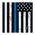 I back the blue The Thin Blue Line with Grunge US flag Medium Glasses Cloth Front